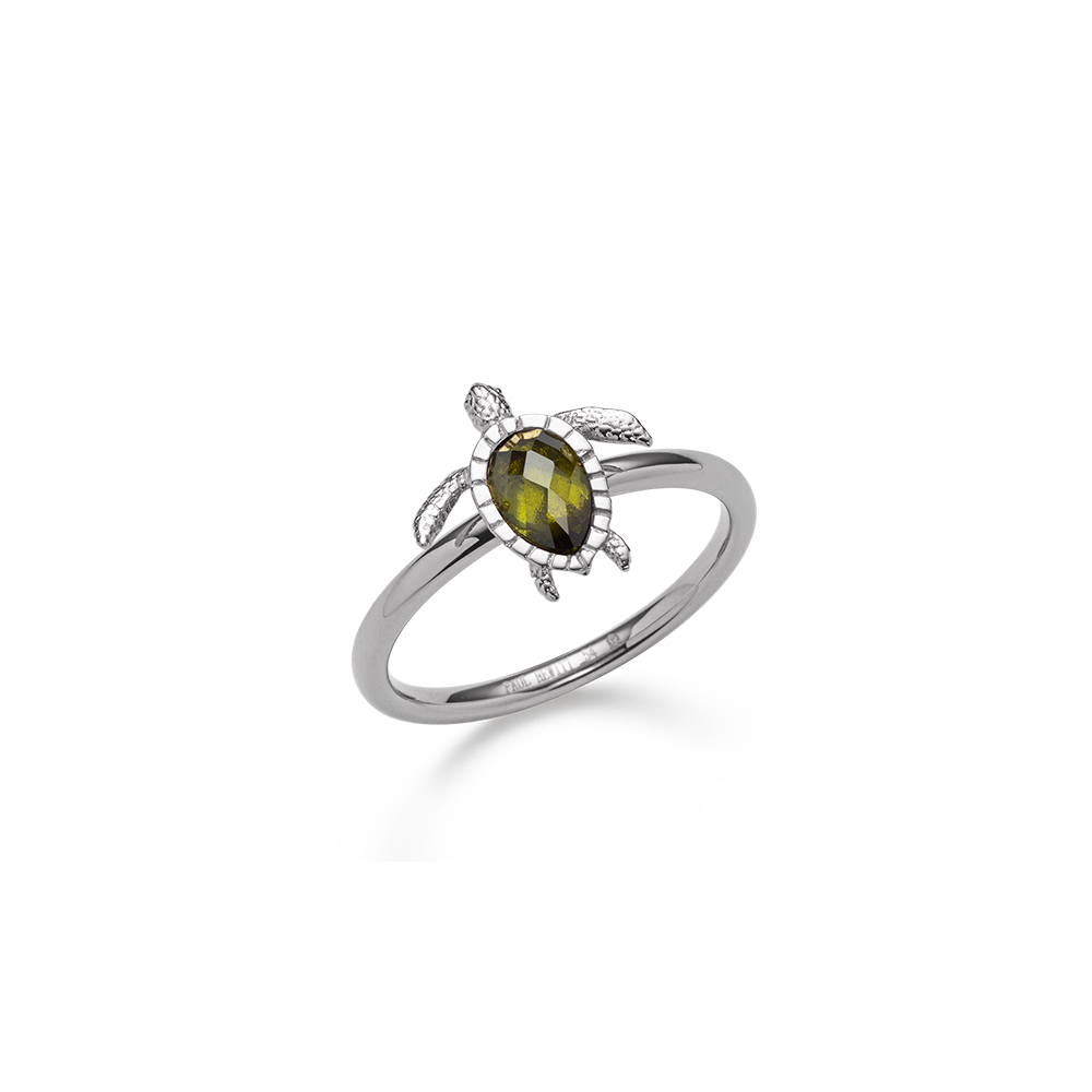 Valcien | Turtle Ring Emrold Silver