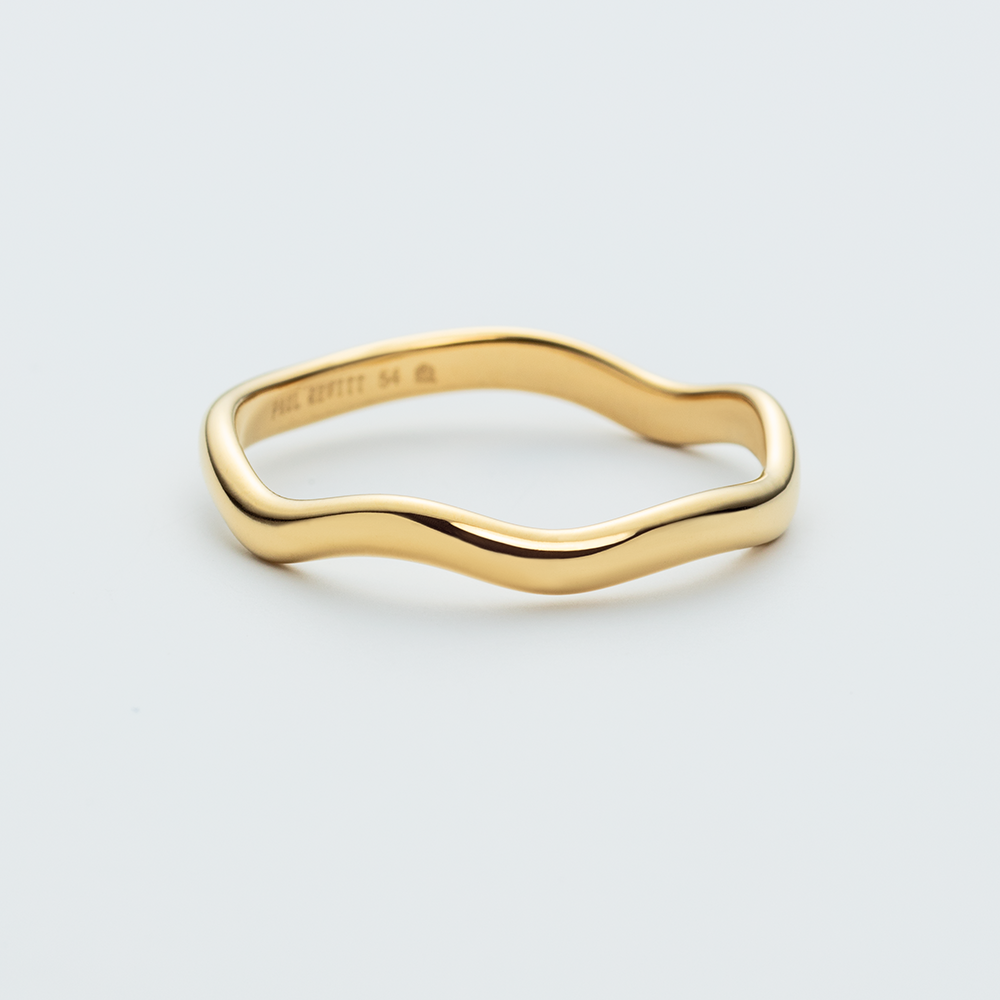 Waves Mono Classic Casual Ring Gold