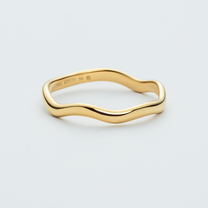 Waves Mono Classic Casual Ring Gold