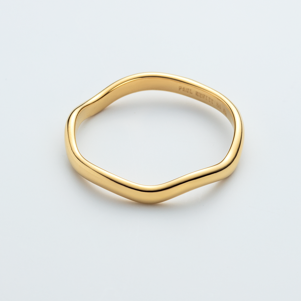 Waves Mono Classic Casual Ring Gold