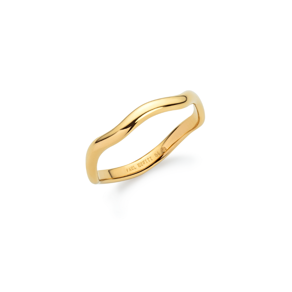 Waves Mono Classic Casual Ring Gold