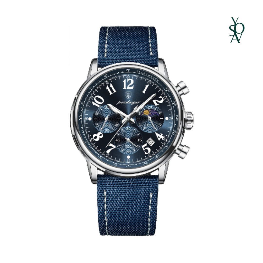 Valcien | Munich Men’s Leather Watch – Scratch-Resistant Lens Water-Resistant