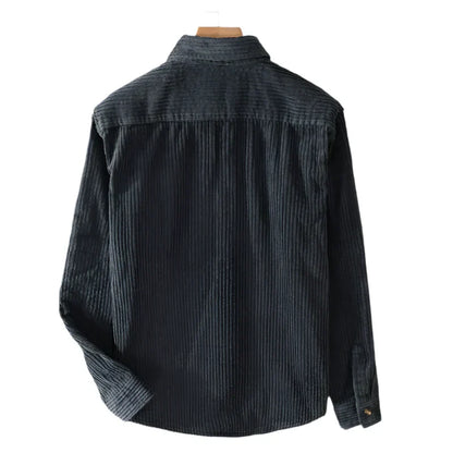 Men’s Ribbed Button-Up Shirt – Clean Lines, Timeless Versatility