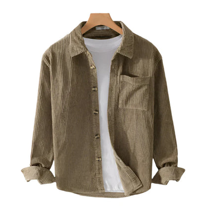 Men’s Ribbed Button-Up Shirt – Clean Lines, Timeless Versatility