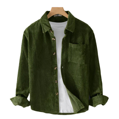 Men’s Ribbed Button-Up Shirt – Clean Lines, Timeless Versatility