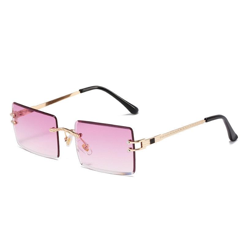 Unisex Frameless Sunglasses – Lightweight Rimless Fashion Shades