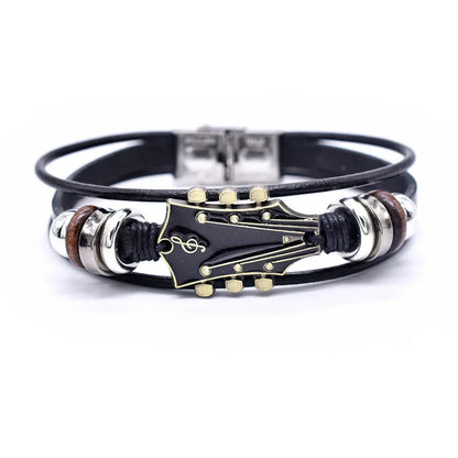 Valcien | Vintage Music Guitar Leather Bracelet