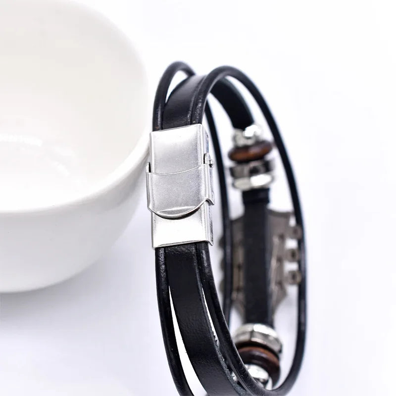 Valcien | Vintage Music Guitar Leather Bracelet