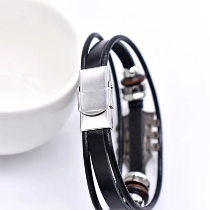 Valcien | Vintage Music Guitar Leather Bracelet