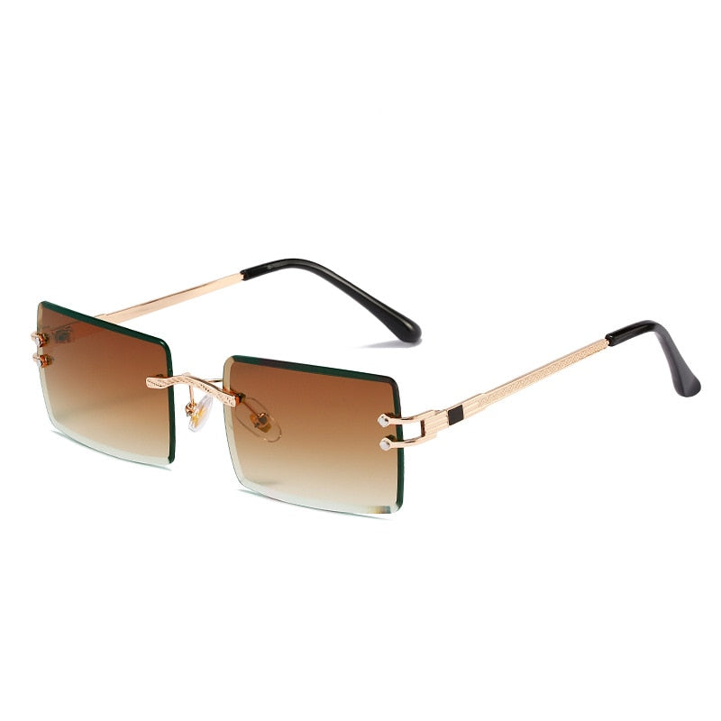 Unisex Frameless Sunglasses – Lightweight Rimless Fashion Shades