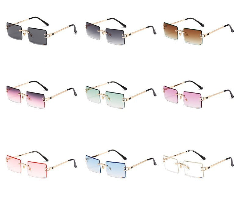 Unisex Frameless Sunglasses – Lightweight Rimless Fashion Shades