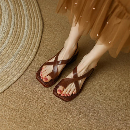 Valcien | Italian Leather Cross Sandals