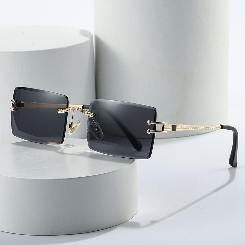 Unisex Frameless Sunglasses – Lightweight Rimless Fashion Shades