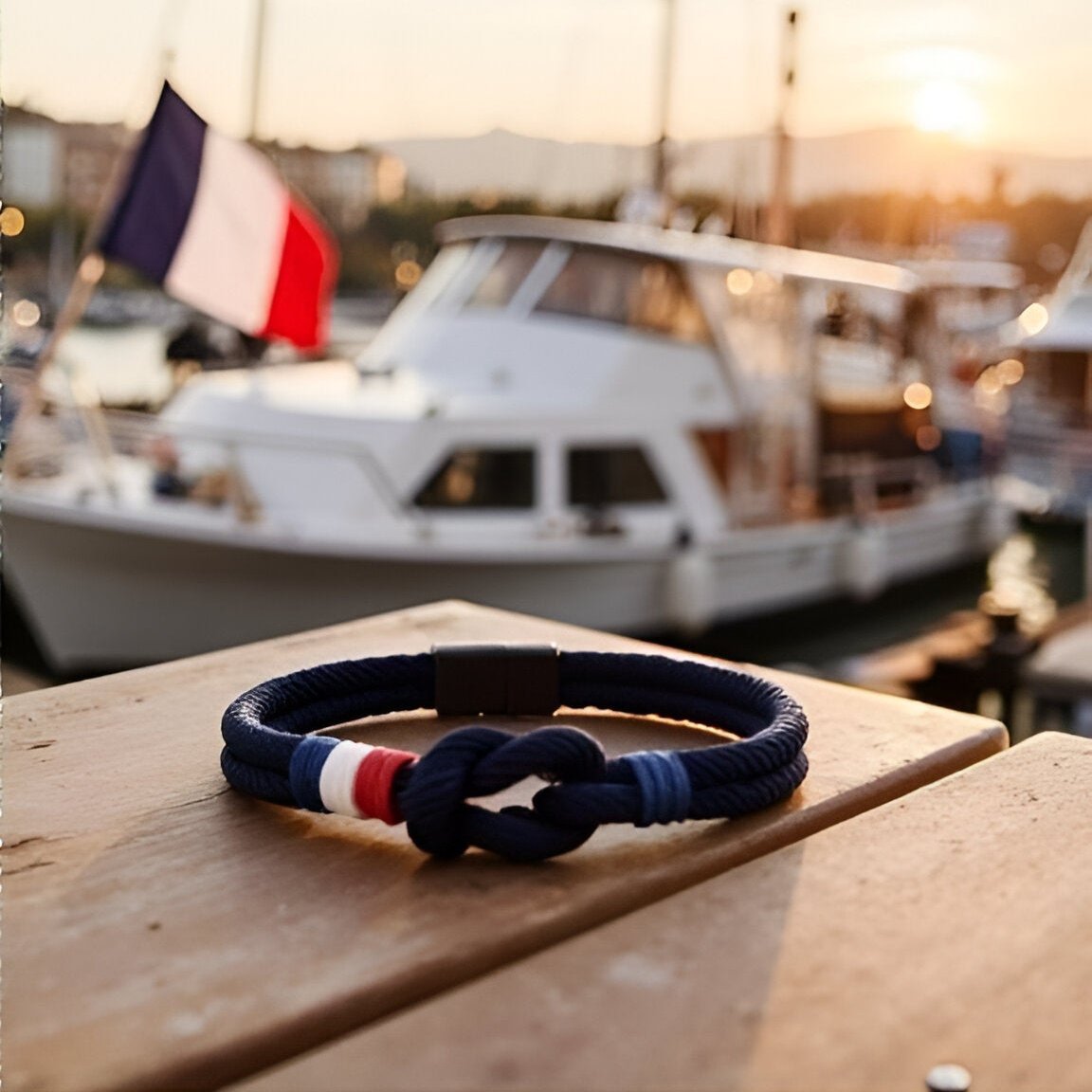 Valcien Théo Cord Bracelet – French Flag Knot Design for Men