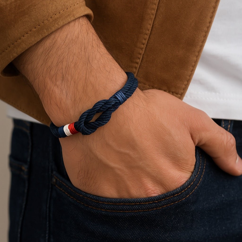 Valcien Théo Cord Bracelet – French Flag Knot Design for Men