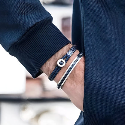 Valcien | Personalized Stainless Steel Cuff Bracelet With Integrated Cord
