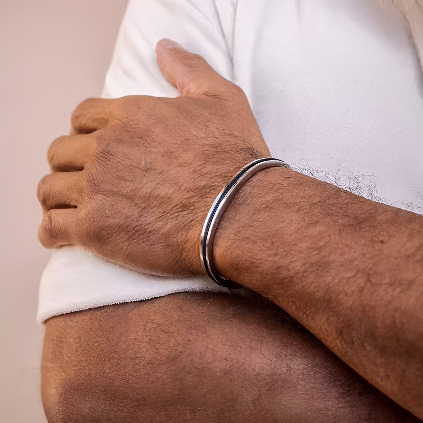 Valcien | Personalized Stainless Steel Cuff Bracelet With Integrated Cord
