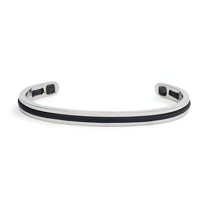 Valcien | Personalized Stainless Steel Cuff Bracelet With Integrated Cord