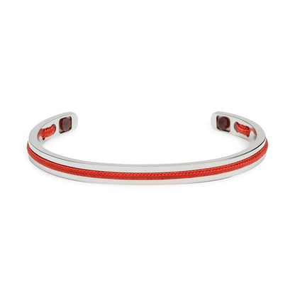 Valcien | Personalized Stainless Steel Cuff Bracelet With Integrated Cord