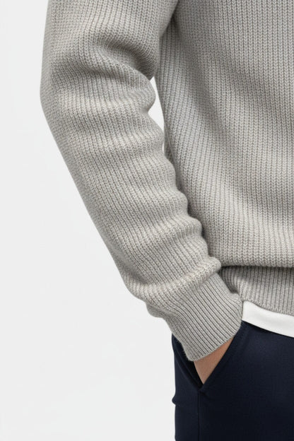 Valcien | Men’s Knitted Jumper – Polo Collar High Stretch Autumn Winter