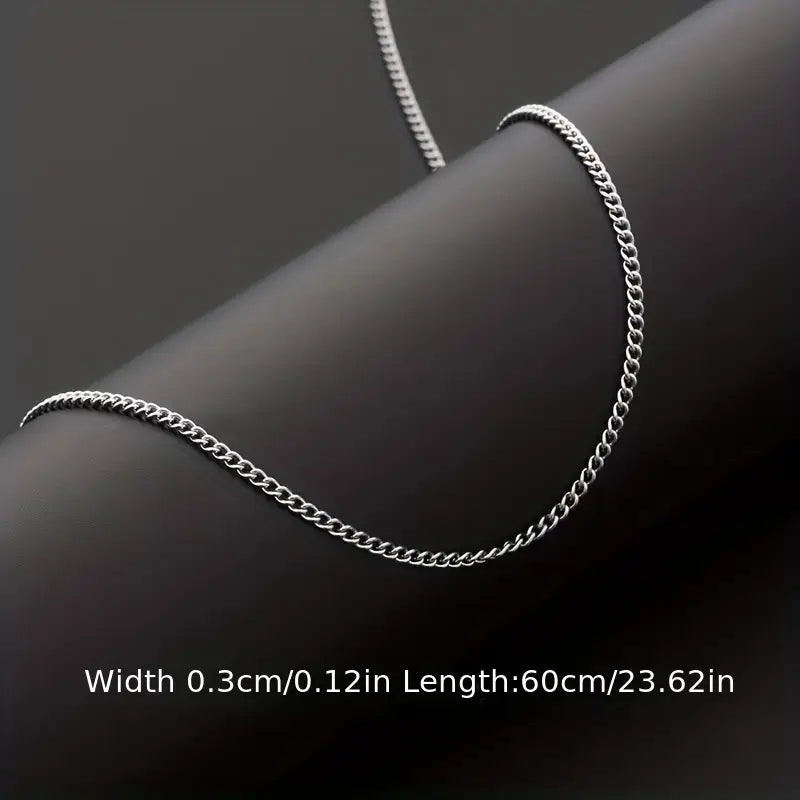Valcien | Men’s 3mm Titanium Necklace – Minimalist Hypoallergenic Chain, Durable & Tarnish-Resistant