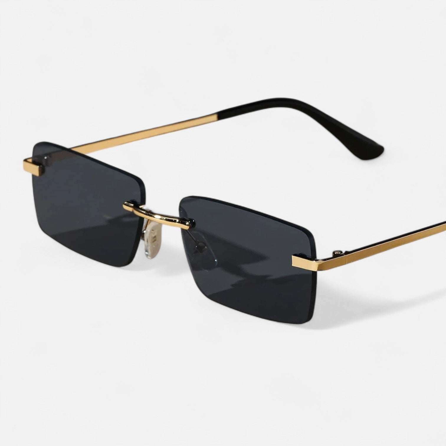 Valcien | Unisex Rimless Square Sunglasses – Minimal Metal Frame, Modern Beachwear Style