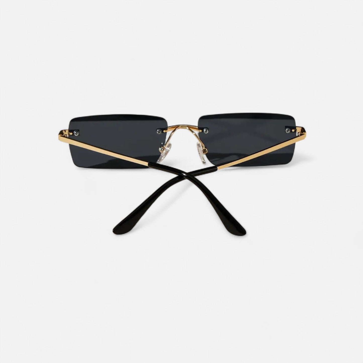 Valcien | Unisex Rimless Square Sunglasses – Minimal Metal Frame, Modern Beachwear Style