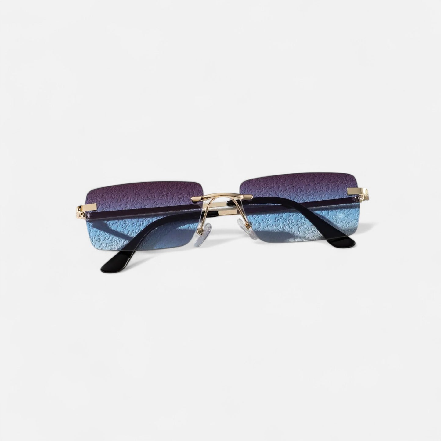 Valcien | Unisex Rimless Square Sunglasses – Minimal Metal Frame, Modern Beachwear Style