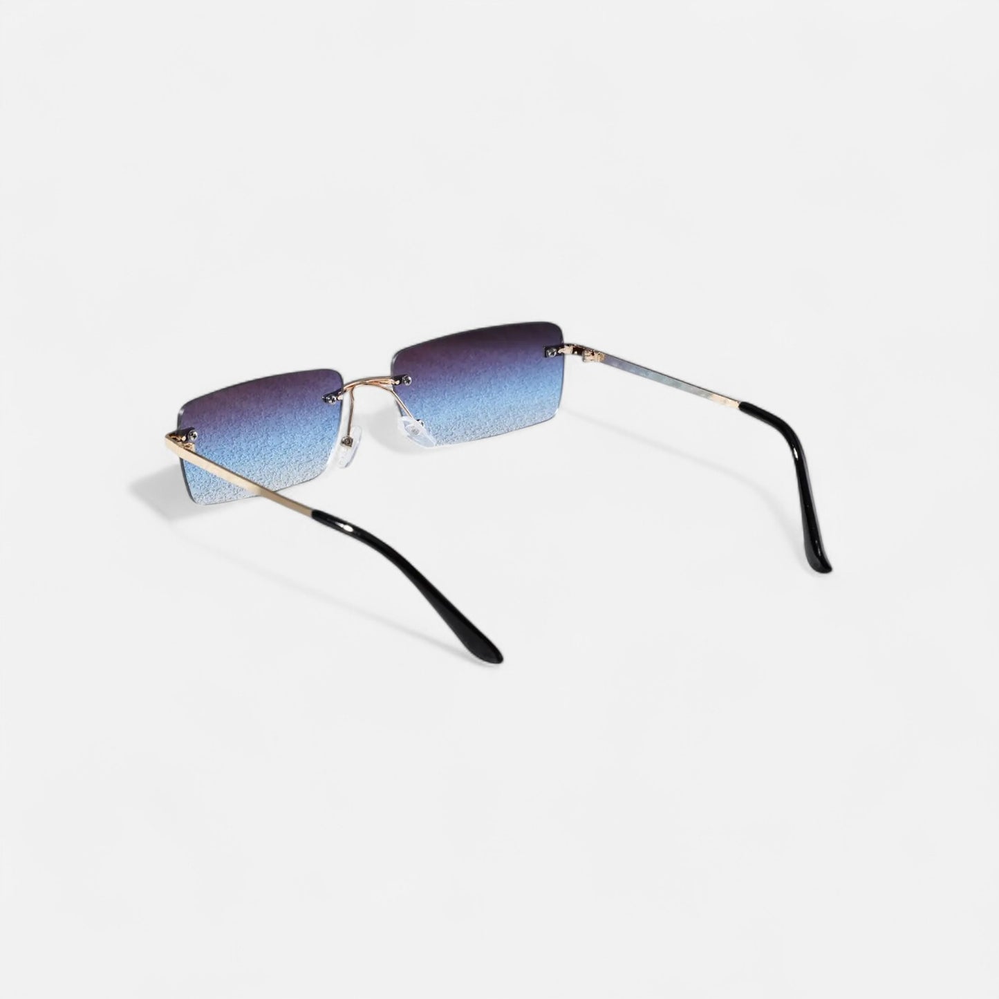 Valcien | Unisex Rimless Square Sunglasses – Minimal Metal Frame, Modern Beachwear Style