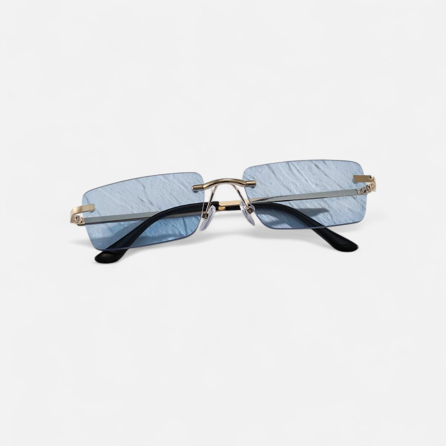 Valcien | Unisex Rimless Square Sunglasses – Minimal Metal Frame, Modern Beachwear Style