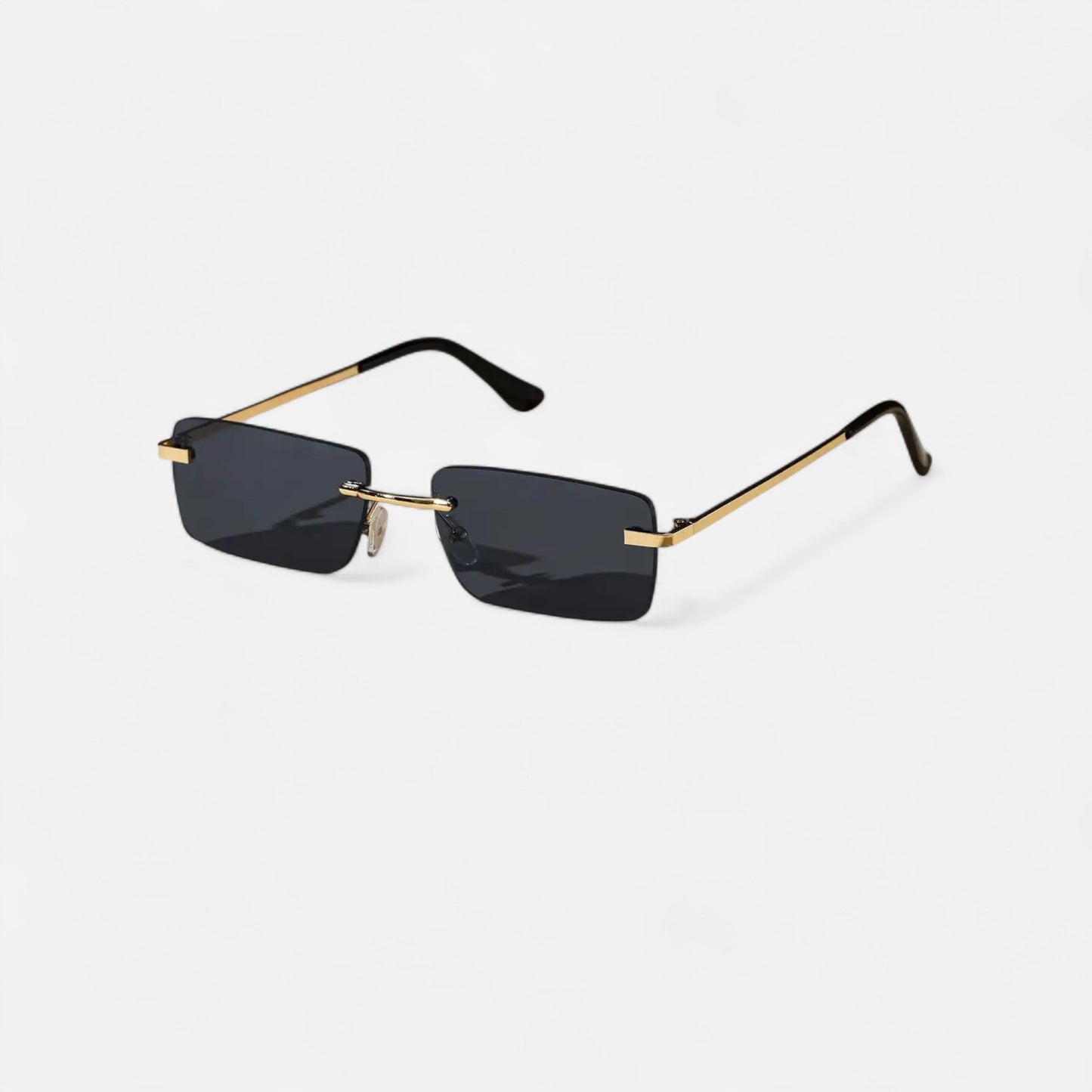 Valcien | Unisex Rimless Square Sunglasses – Minimal Metal Frame, Modern Beachwear Style