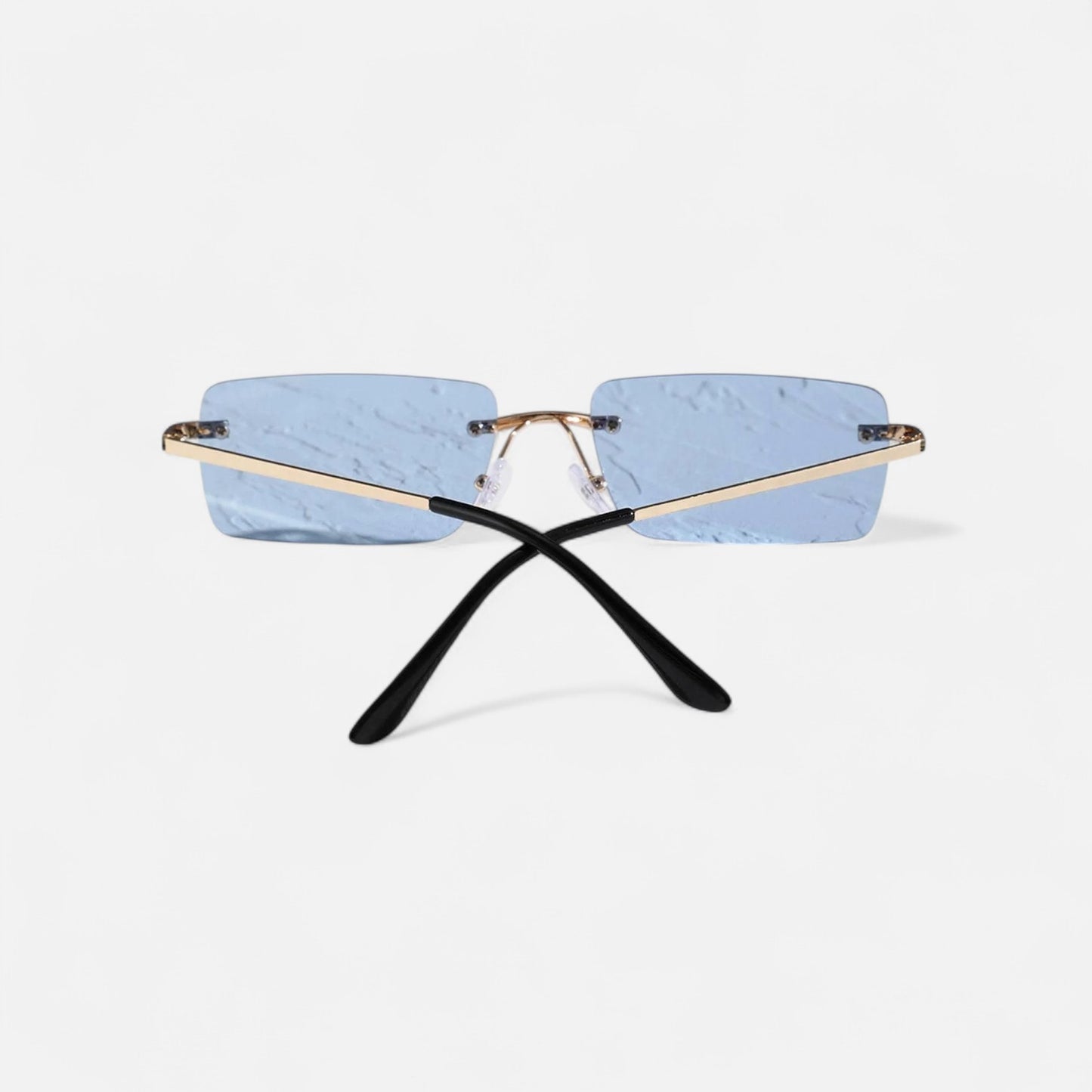 Valcien | Unisex Rimless Square Sunglasses – Minimal Metal Frame, Modern Beachwear Style