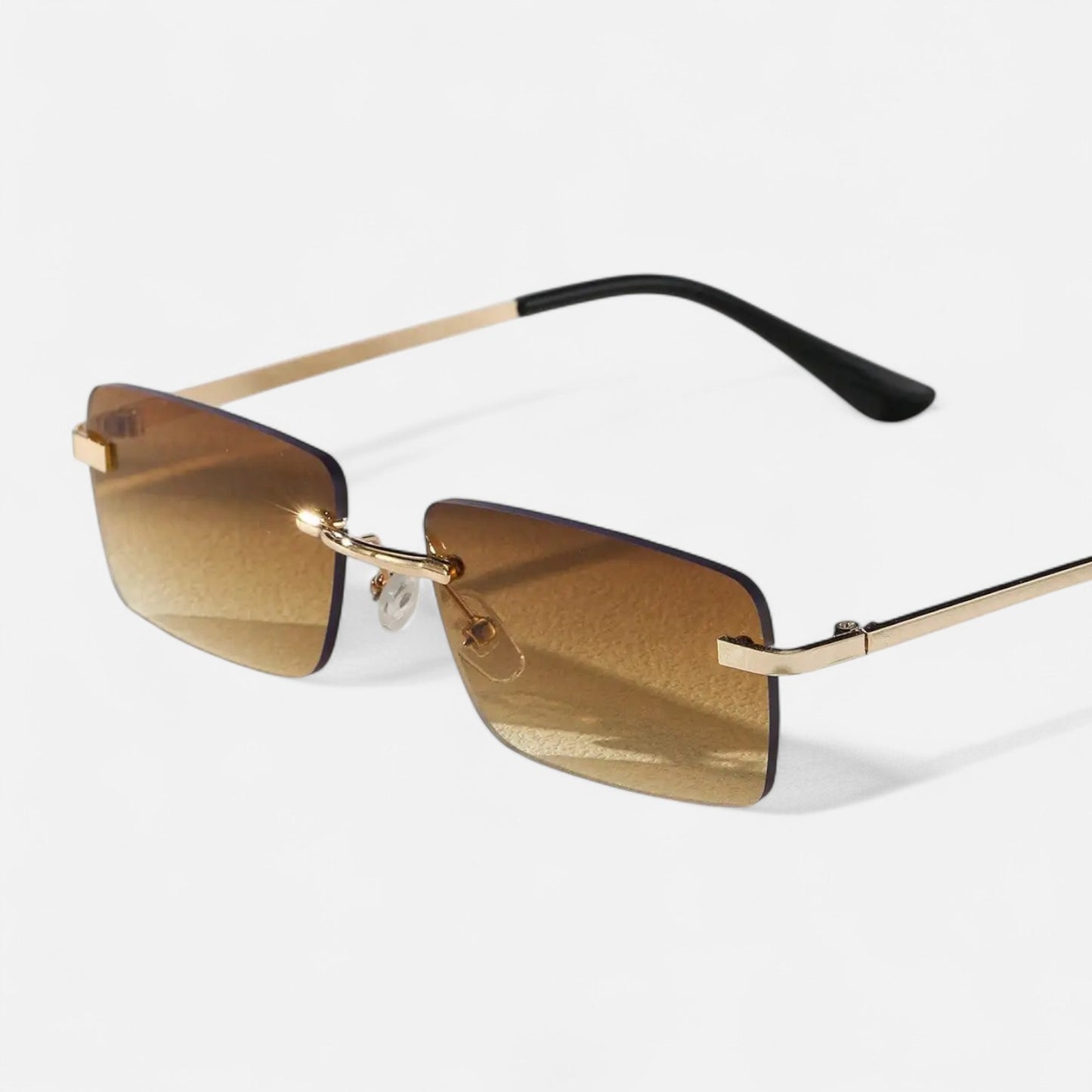 Valcien | Unisex Rimless Square Sunglasses – Minimal Metal Frame, Modern Beachwear Style