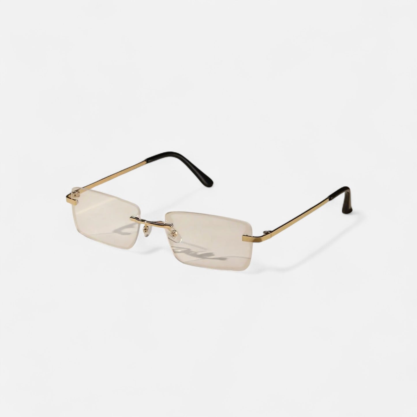 Valcien | Unisex Rimless Square Sunglasses – Minimal Metal Frame, Modern Beachwear Style