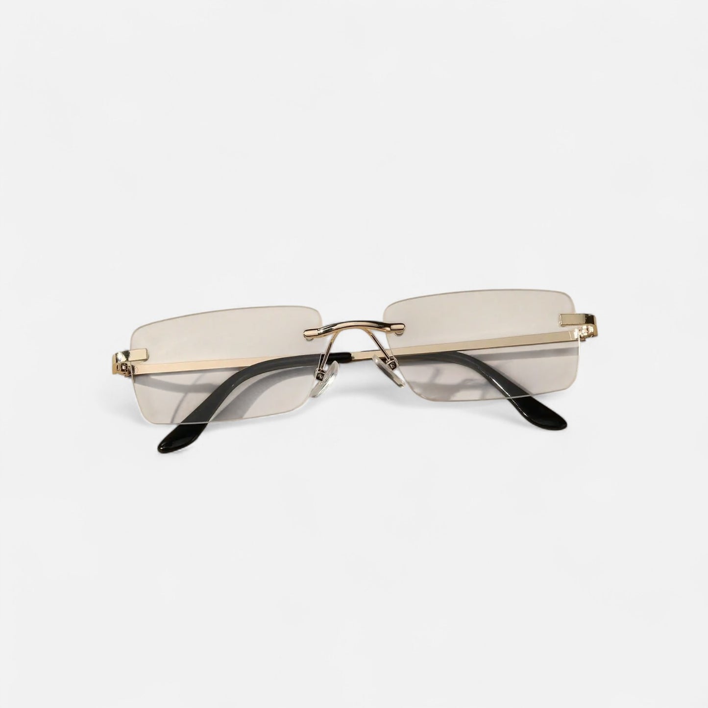 Valcien | Unisex Rimless Square Sunglasses – Minimal Metal Frame, Modern Beachwear Style