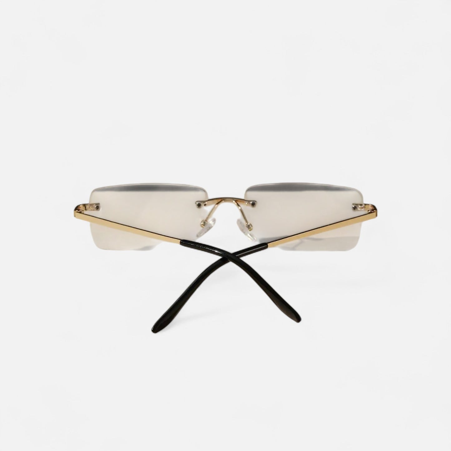 Valcien | Unisex Rimless Square Sunglasses – Minimal Metal Frame, Modern Beachwear Style