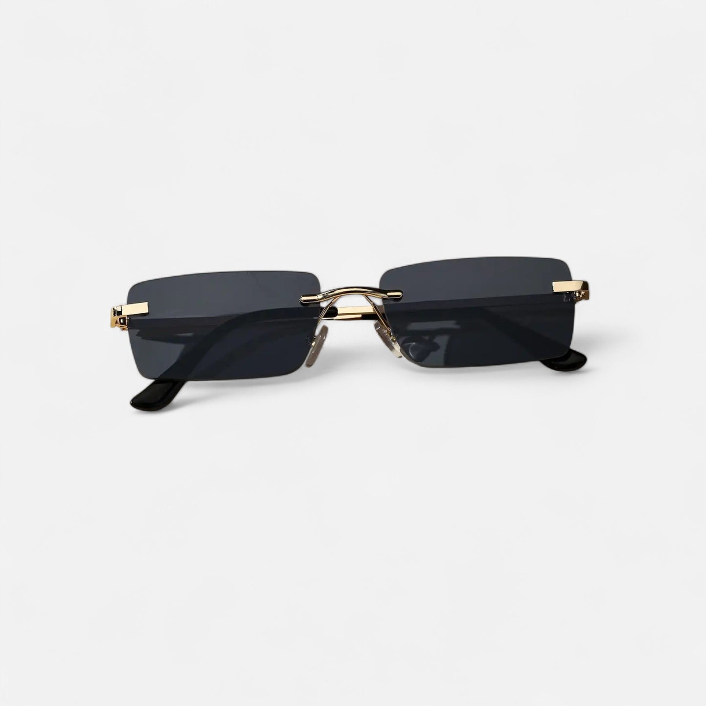 Valcien | Unisex Rimless Square Sunglasses – Minimal Metal Frame, Modern Beachwear Style