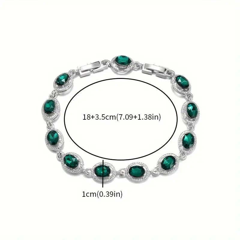Valcien | Elegant Leaf Tennis Bracelet – Zirconia, Unisex Wedding & Party Jewelry