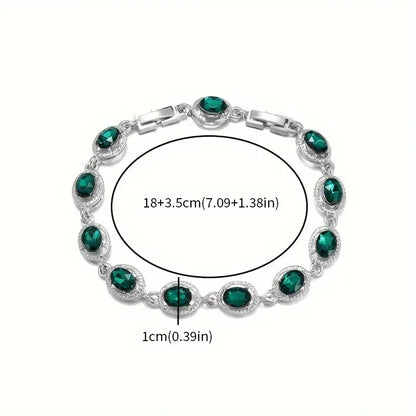 Valcien | Elegant Leaf Tennis Bracelet – Zirconia, Unisex Wedding & Party Jewelry