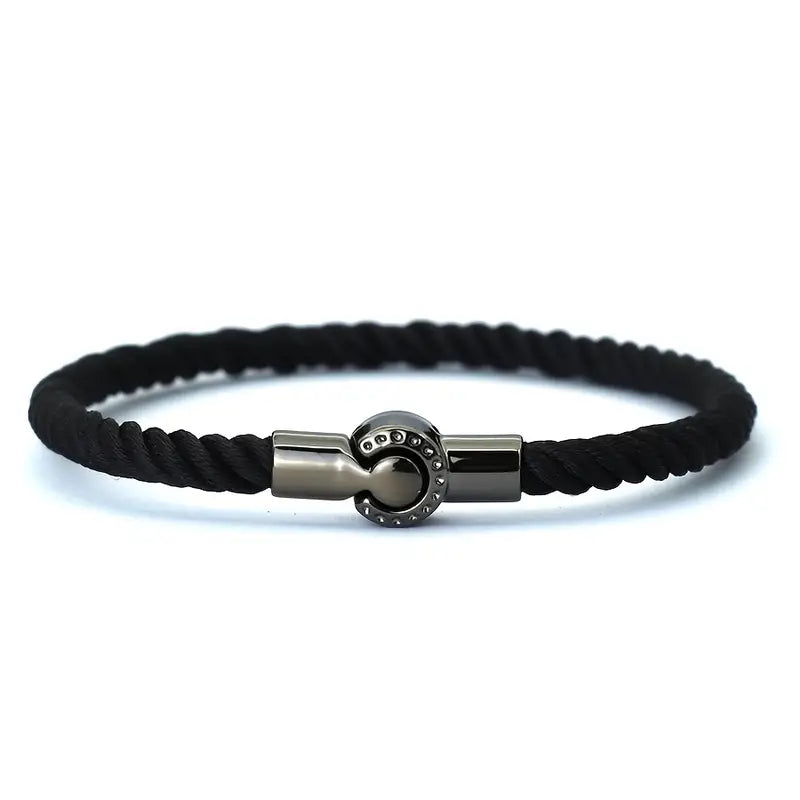 Valcien | Men’s Braided Nautical Bracelet – Durable Nylon Rope & Magnetic Clasp, Ideal Gift for Him