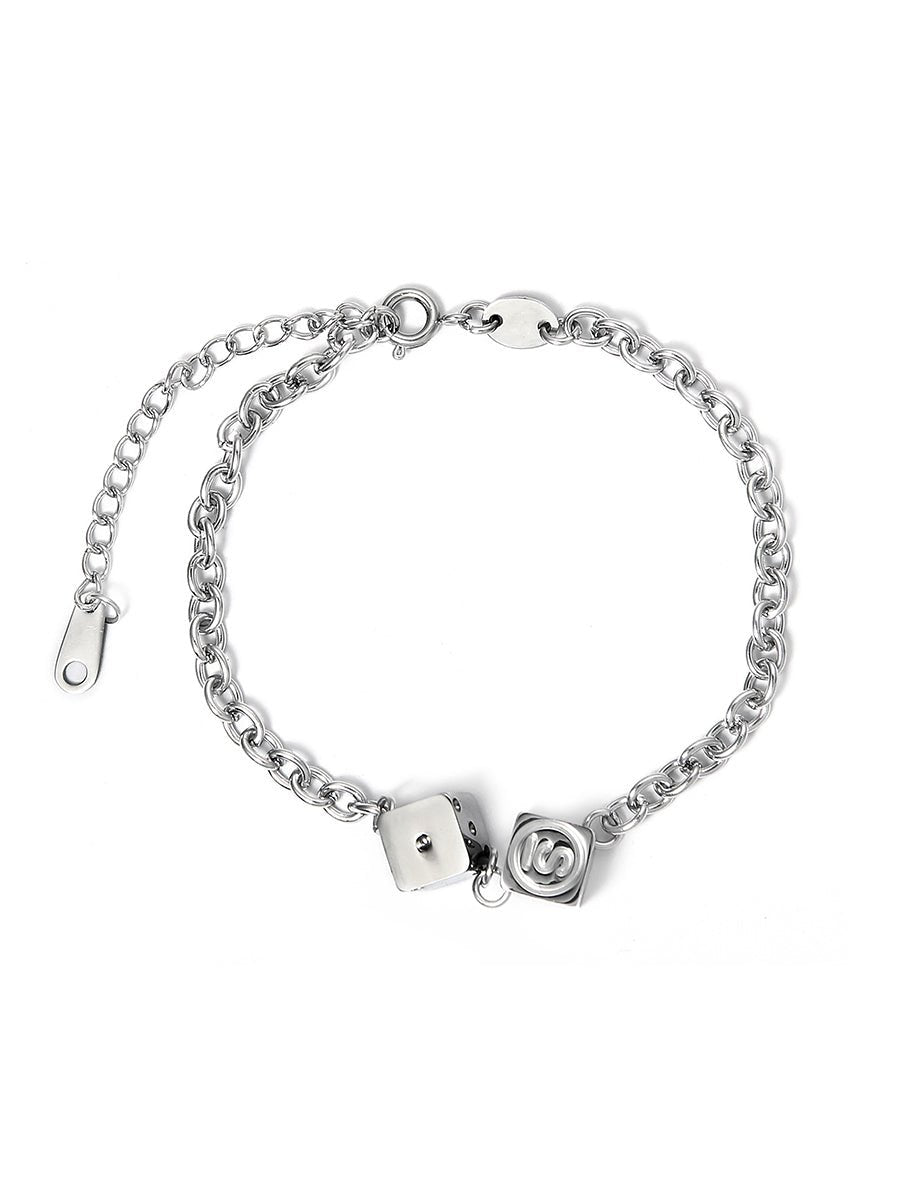 Men’s Dice Bracelet – Stainless Steel Lucky Charm Wristband
